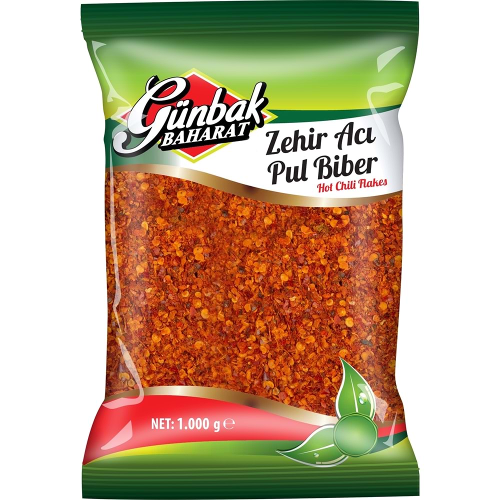 Günbak Zehir Acı Pul Biber Paket 1 KG