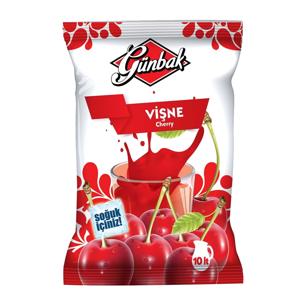 Günbak Vişne Aromalı Soğuk İçecek Tozu 450 Gr