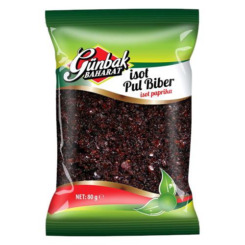 Günbak İsot Pul Biber Kutu 80 Gr 12 Adet