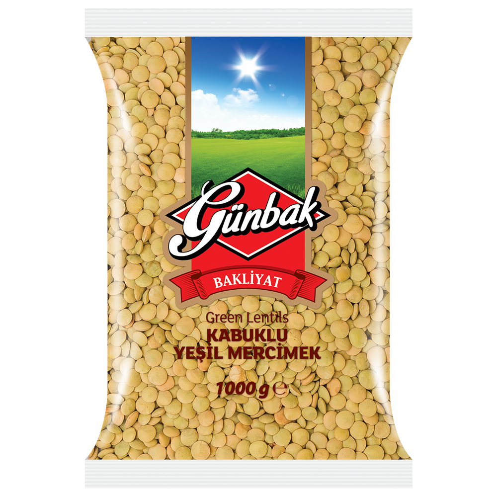 Günbak Yeşil Mercimek Paket 1 Kg