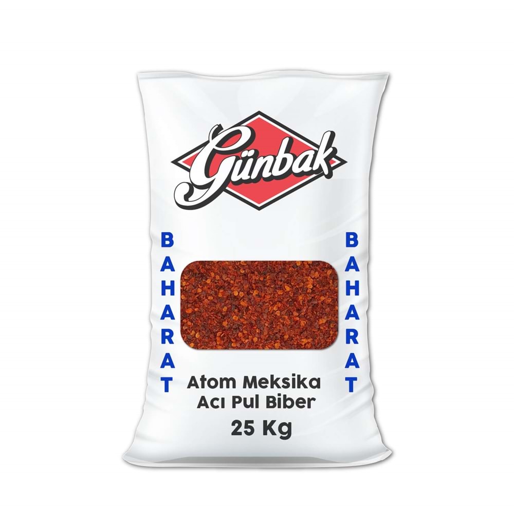 Atom Meksika Acı Pul Biber Çuval 25 Kg