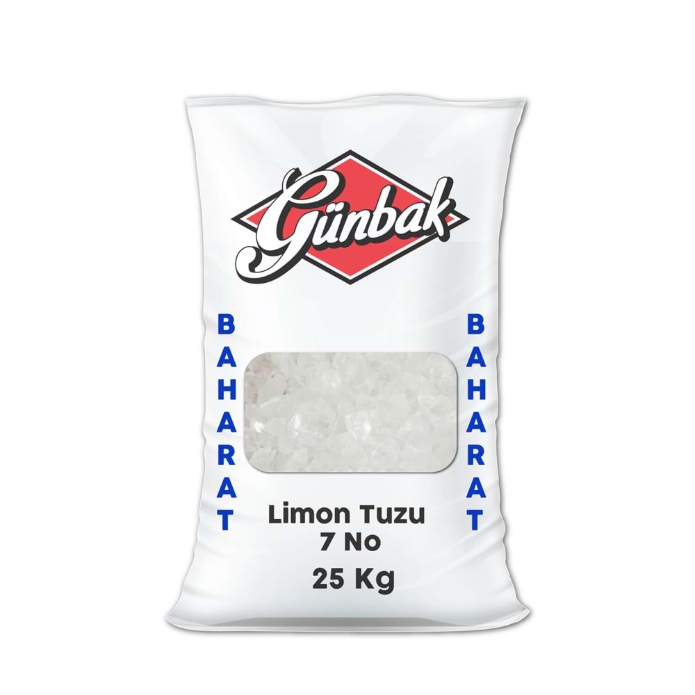 Günbak Limon Tuzu 7No Çuval 25 Kg