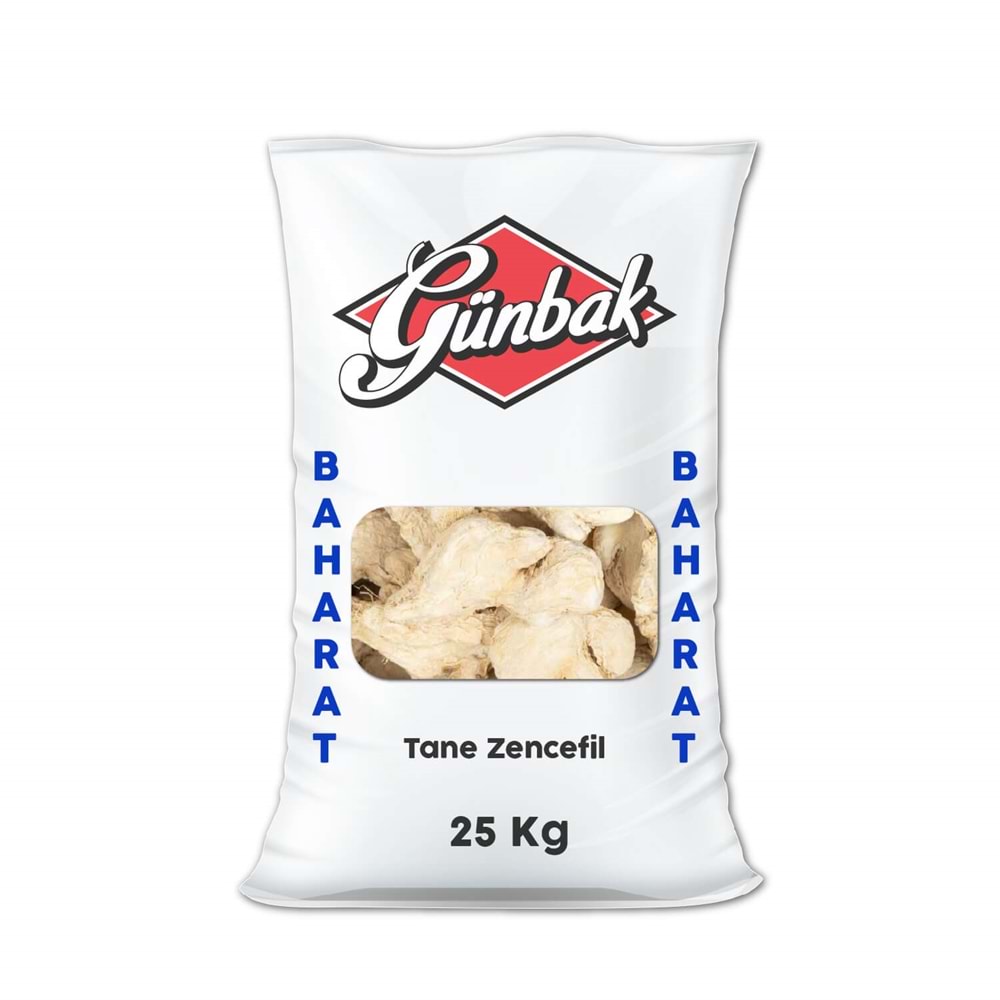Günbak Tane Zencefil Çuval 25 Kg