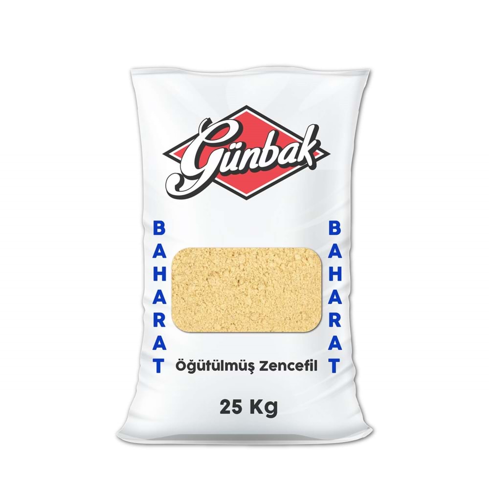 Günbak Öğütülmüş Zencefil Çuval 25 Kg