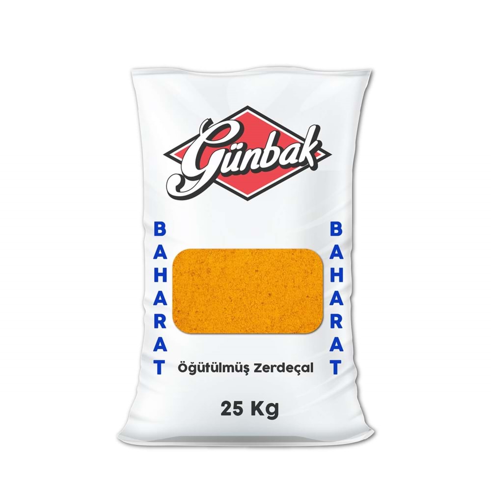 Günbak Öğütülmüş Zerdeçal Çuval 25 Kg