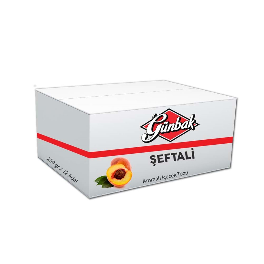 Günbak Şeftali Aromalı İçecek Tozu 250 GR Kutu 12 Adet